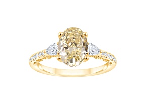 Yellow and White Lab-Grown Diamond Certified G SI2 10K Yellow Gold Ring 2.50ctw