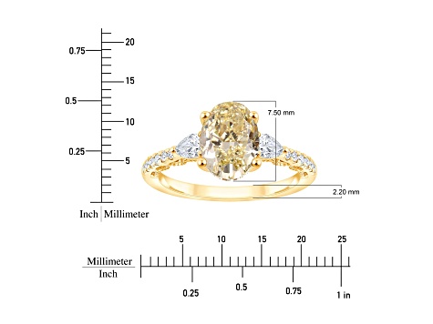Yellow and White Lab-Grown Diamond Certified G SI2 10K Yellow Gold Ring 2.50ctw