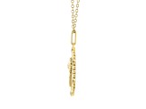 Diamond 18K Yellow Gold Over Sterling Silver Birth Flower April Daisy Pendant with Chain 0.10ct