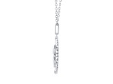 Diamond Sterling Silver Birth Flower August Poppy Pendant with Chain 0.10ct