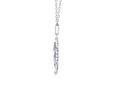 Diamond Sterling Silver Birth Flower September Sunflower Pendant with Chain 0.10ct