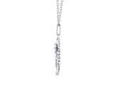 Diamond Sterling Silver Birth Flower October Cosmos Pendant with Chain 0.10ct