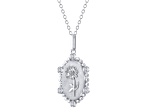 Diamond Sterling Silver Birth Flower November Chrysanthemum Pendant with Chain 0.10ct