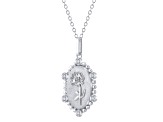 Diamond Sterling Silver Birth Flower November Chrysanthemum Pendant with Chain 0.10ct