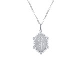 Diamond Sterling Silver Birth Flower November Chrysanthemum Pendant with Chain 0.10ct