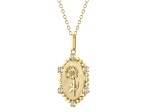 Diamond 18K Gold Over Sterling Silver Birth Flower November Chrysanthemum Pendant w/Chain 0.10ct