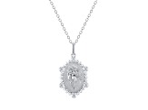 Diamond Sterling Silver Birth Flower December Holly Pendant with Chain 0.10ct