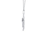 Diamond Sterling Silver Birth Flower December Holly Pendant with Chain 0.10ct