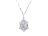 Diamond Sterling Silver Birth Flower January Snowdrop Pendant with Chain 0.10ct