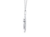 Diamond Sterling Silver Birth Flower February Iris Pendant with Chain 0.10ct