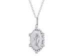 Diamond Sterling Silver Birth Flower March Daffodil Pendant with Chain 0.10ct