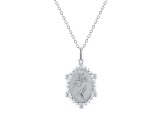 Diamond Sterling Silver Birth Flower March Daffodil Pendant with Chain 0.10ct