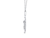 Diamond Sterling Silver Birth Flower March Daffodil Pendant with Chain 0.10ct