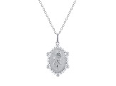 Diamond Sterling Silver Birth Flower June Rose Pendant with Chain 0.10ct