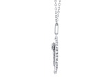 Diamond Sterling Silver Birth Flower June Rose Pendant with Chain 0.10ct