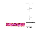 4 CT TGW Created Pink Sapphire Heart Eternity Ring in Rose Plated Sterling Silver