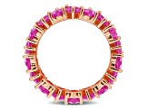 4 CT TGW Created Pink Sapphire Heart Eternity Ring in Rose Plated Sterling Silver