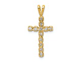 14K Yellow Gold A Diamond Latin Cross Pendant