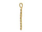 14K Yellow Gold A Diamond Latin Cross Pendant