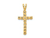 14K Yellow Gold A Diamond Latin Cross Pendant
