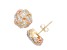 White Diamond 10K yellow, Rose Gold, And White Gold Love Knot Earrings 0.30ctw