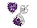 Amethyst Rhodium Over Sterling Silver Earrings 1.30ctw