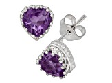 Amethyst Rhodium Over Sterling Silver Earrings 1.30ctw
