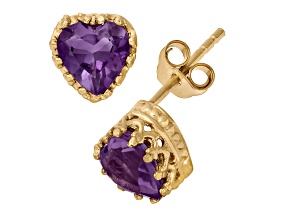 Amethyst 14k Yellow Gold Over Sterling Silver Earrings 1.30ctw