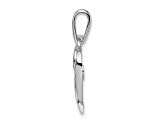 Rhodium Over 14k White Gold Cubic Zirconia Heart Pendant