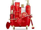 Lovery Red Rose Bath and Body Spa Basket- 11pc Self Care Set