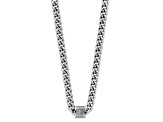 Rhodium Over Sterling Silver Cubic Zirconia Curb Link 17.5 Inch with 2 Inch Extension Necklace