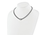 Rhodium Over Sterling Silver Cubic Zirconia Curb Link 17.5 Inch with 2 Inch Extension Necklace