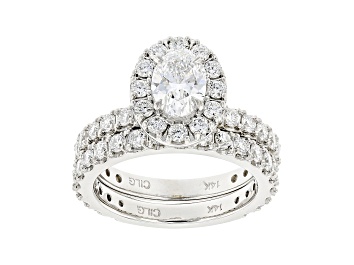 Picture of White Lab-Grown Diamond 14kt White Gold Bridal Ring Set 3.00ctw