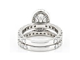 White Lab-Grown Diamond 14kt White Gold Bridal Ring Set 3.00ctw