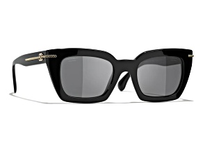 Chanel Black Frame with Chain Detail / Gray Polarized Lenses Sunglasses