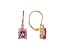 Pink and White Cubic Zirconia 18K Yellow Gold Plated Sterling Silver Earrings 9.89ctw