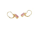 Pink and White Cubic Zirconia 18K Yellow Gold Plated Sterling Silver Earrings 9.89ctw