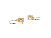 Pink and White Cubic Zirconia 18K Yellow Gold Plated Sterling Silver Earrings 9.89ctw