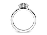 Sterling Silver Stackable Expressions Heart Diamond Ring 0.024ctw