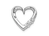 Rhodium Over 14k White Gold Diamond Heart Chain Slide Pendant