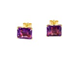 Purple Amethyst 18k Yellow Gold Over Sterling Silver Earrings