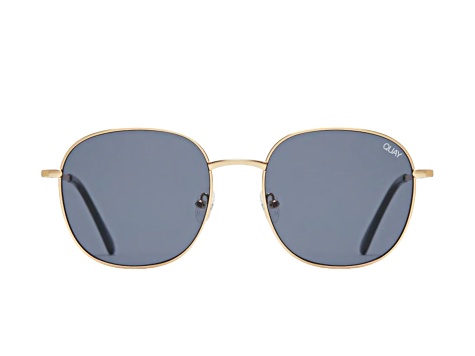 quay australia jezabell gold oversized round metal frame sunglasses eyewear NEW Buy Jezabell Polarized Sunglasses for UV Protection | Quay  main image 4