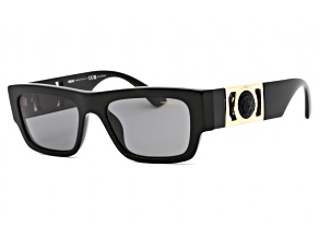 Versace Black Rectangular Frames / Dark Gray Lenses Sunglasses
