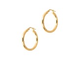 18K Yellow Gold Clad Over 925 Sterling Silver Diamond Cut 1" Round Hoop Earrings