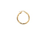 18K Yellow Gold Clad Over 925 Sterling Silver Diamond Cut 1" Round Hoop Earrings