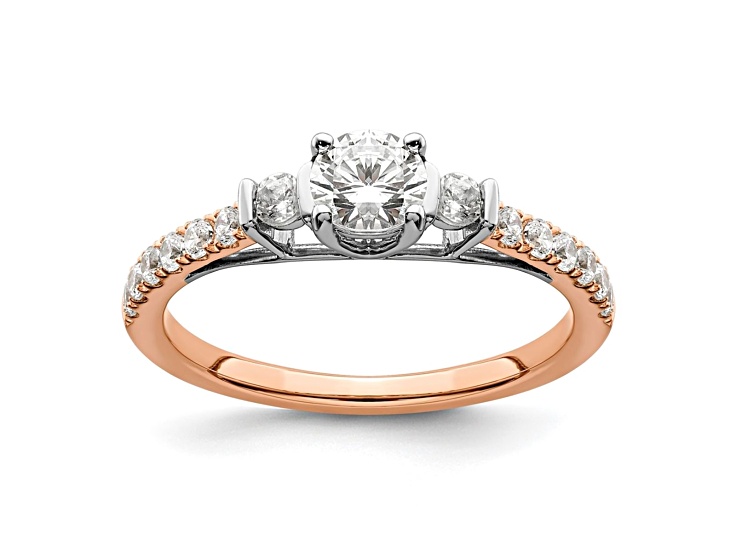 10K Two-tone Lab Grown Diamond VS/SI GH, Complete Engagement Ring 0.71ctw