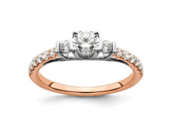 Picture of 10K Two-tone Lab Grown Diamond VS/SI GH, Complete Engagement Ring 0.71ctw
