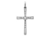 Rhodium Over 14k White Gold Diamond Cross Pendant