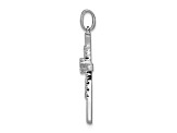 Rhodium Over 14k White Gold Diamond Cross Pendant