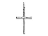 Rhodium Over 14k White Gold Diamond Cross Pendant